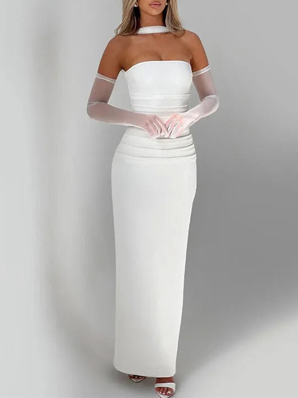 River Off Shoulder Backless Maxi Dress - Fashion Pov