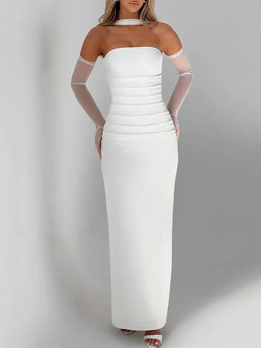 River Off Shoulder Backless Maxi Dress - Fashion Pov