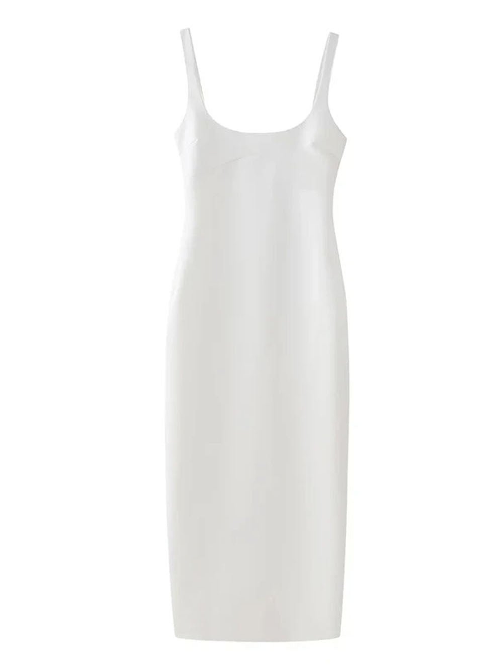 Sofia Back Slit Solid Midi Dress - Fashion Pov