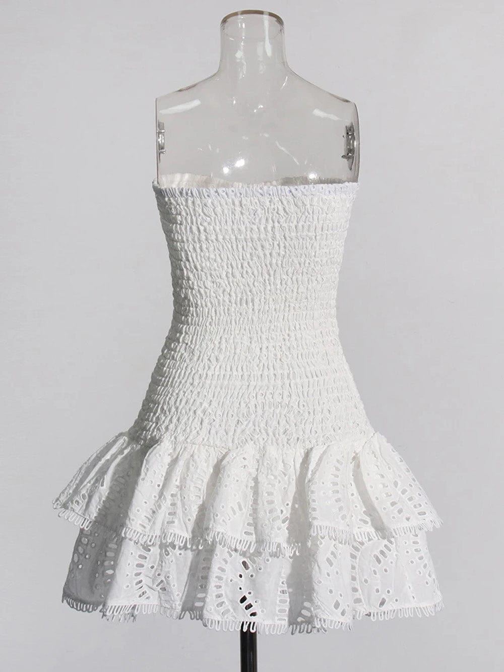 Sophia Sleeveless Spliced Ruffles Mini Dress - Fashion Pov