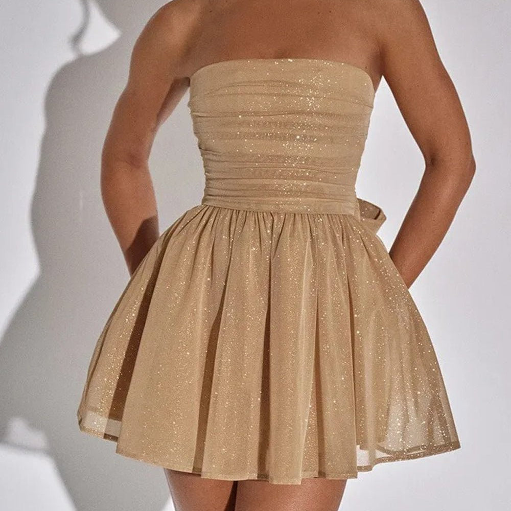 Tahlia Off Shoulder Sequins Mini Dress - Fashion Pov