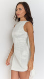 Vivian Pearl Bow Backless Mini Dress - Fashion Pov