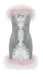 Alaina Feather Strapless Mini Dress - Fashion Pov