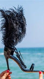 Bailey Feather Gladiator Thin Heel - Fashion Pov