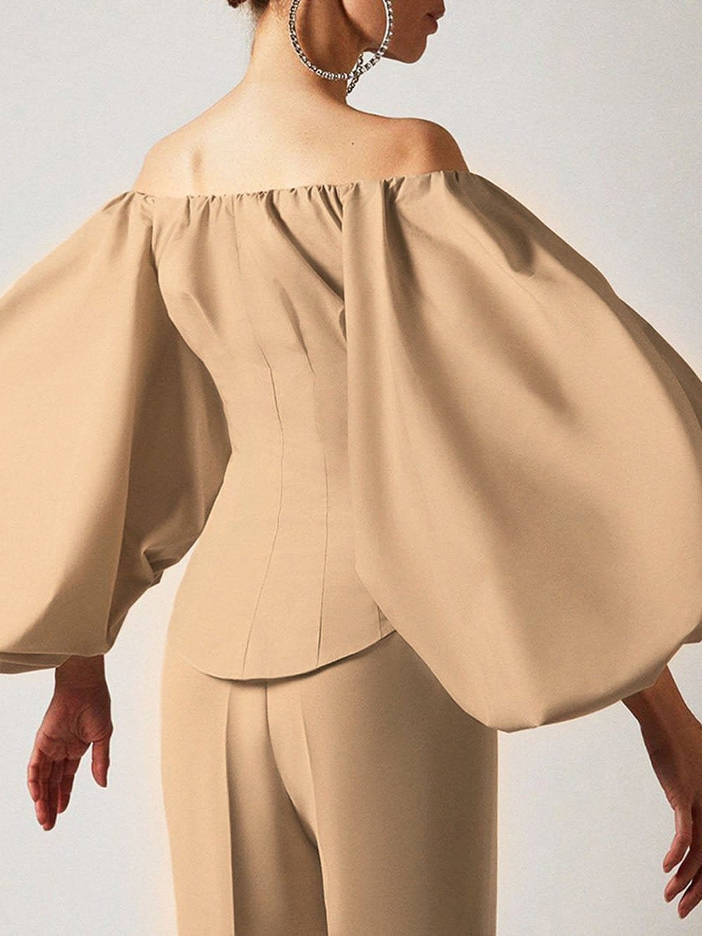 Clara Off Shoulder Lantern Sleeve Top - Fashion Pov