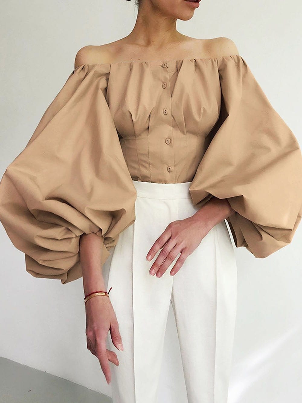 Clara Off Shoulder Lantern Sleeve Top - Fashion Pov