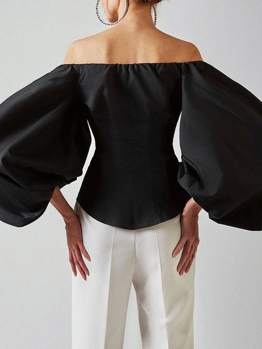 Clara Off Shoulder Lantern Sleeve Top - Fashion Pov