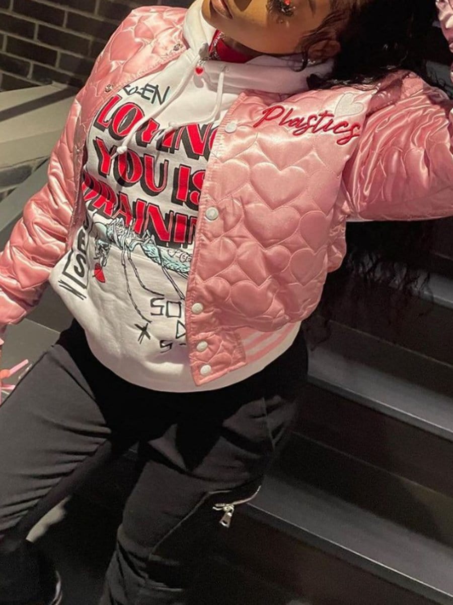 Jayden Letter Cotton Padded Jacket - Fashion Pov