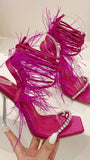 Kayla Rhinestone Feather Toe Heel - Fashion Pov