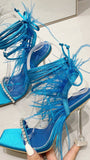 Kayla Rhinestone Feather Toe Heel - Fashion Pov