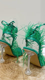 Kayla Rhinestone Feather Toe Heel - Fashion Pov