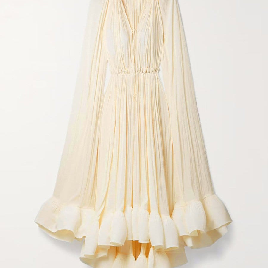 Naomi Ruffle Midi Dress - Fashion Pov