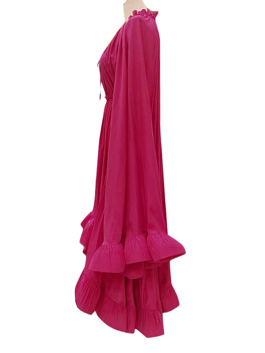 Naomi Ruffle Midi Dress - Fashion Pov