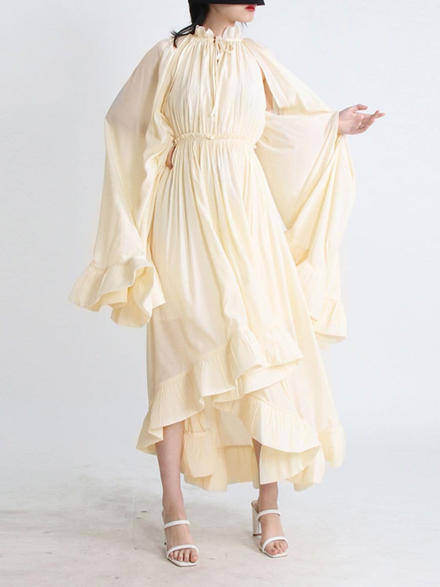 Naomi Ruffle Midi Dress - Fashion Pov