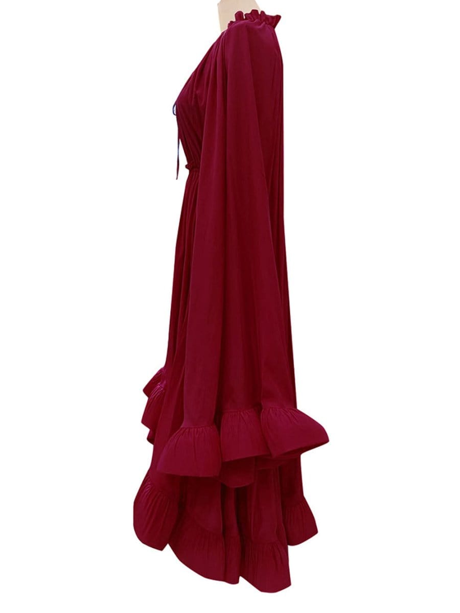 Naomi Ruffle Midi Dress - Fashion Pov