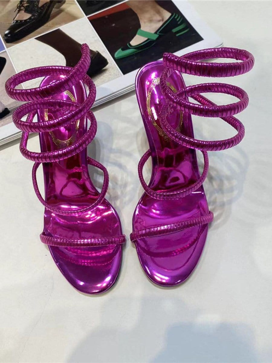 Nia Ankle Snake Strap Heel - Fashion Pov