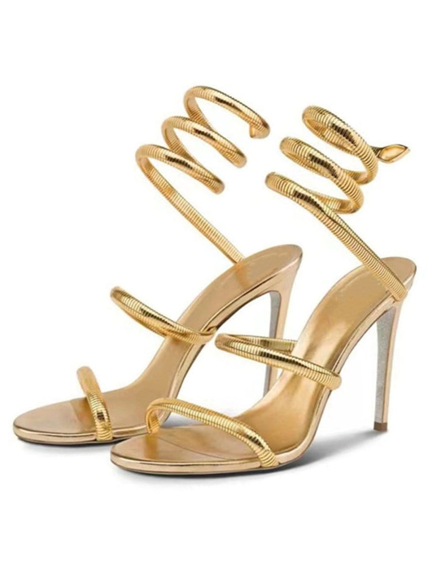 Nia Ankle Snake Strap Heel - Fashion Pov