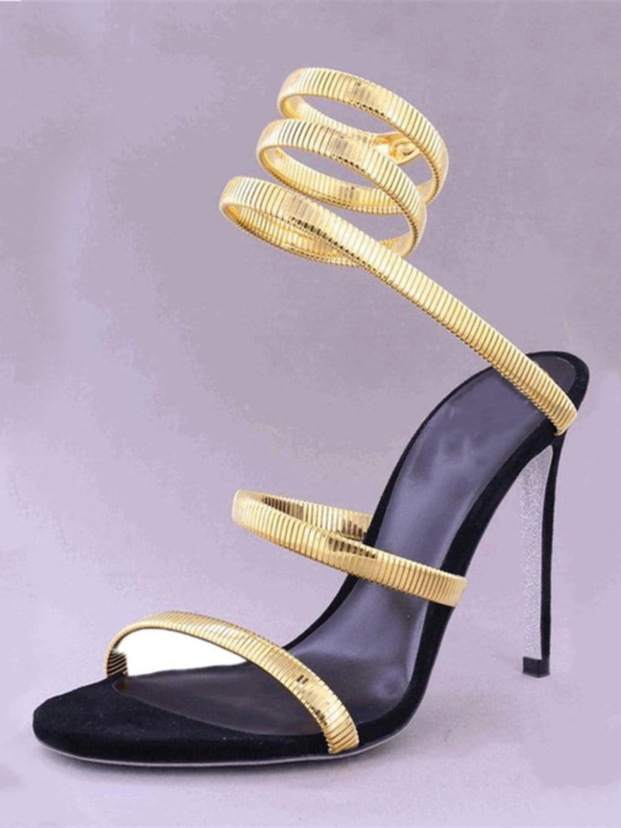 Nia Ankle Snake Strap Heel - Fashion Pov