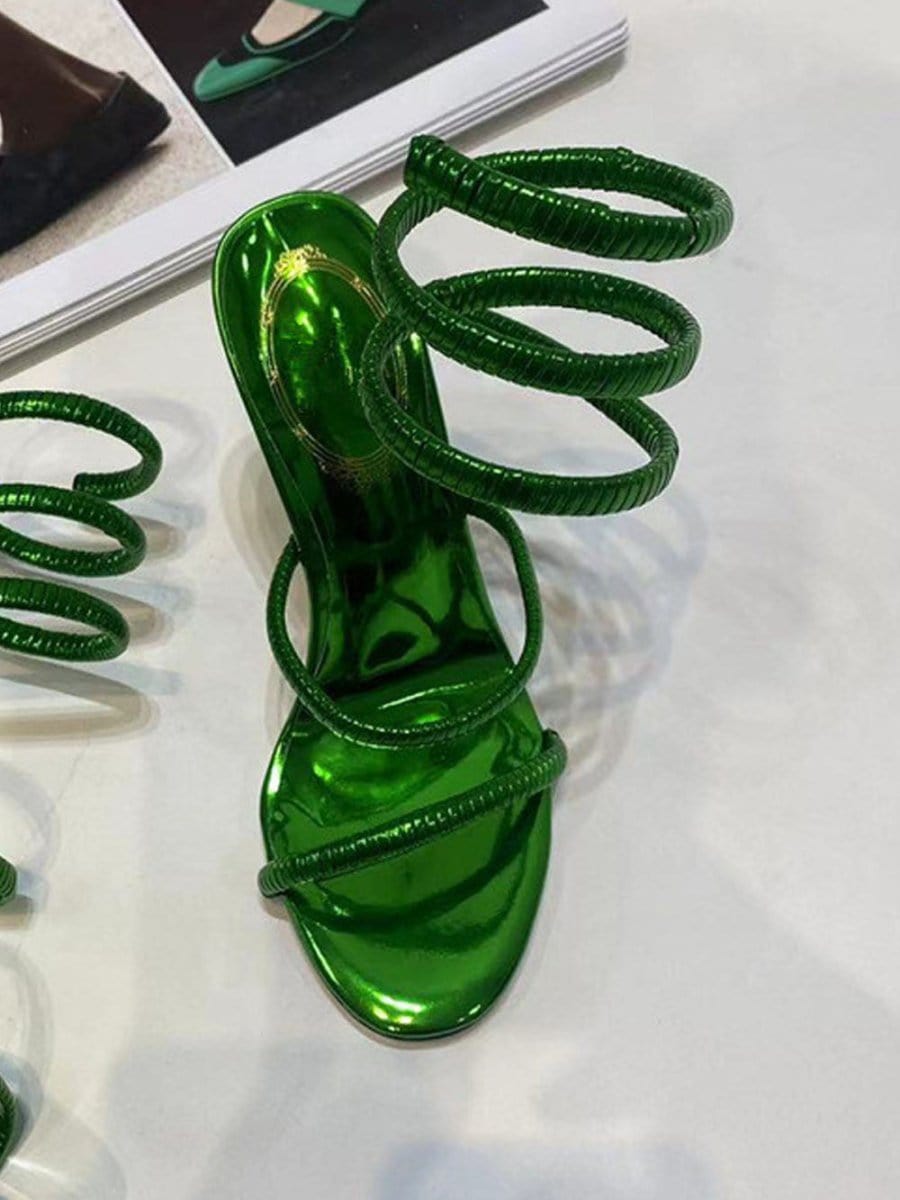 Nia Ankle Snake Strap Heel - Fashion Pov