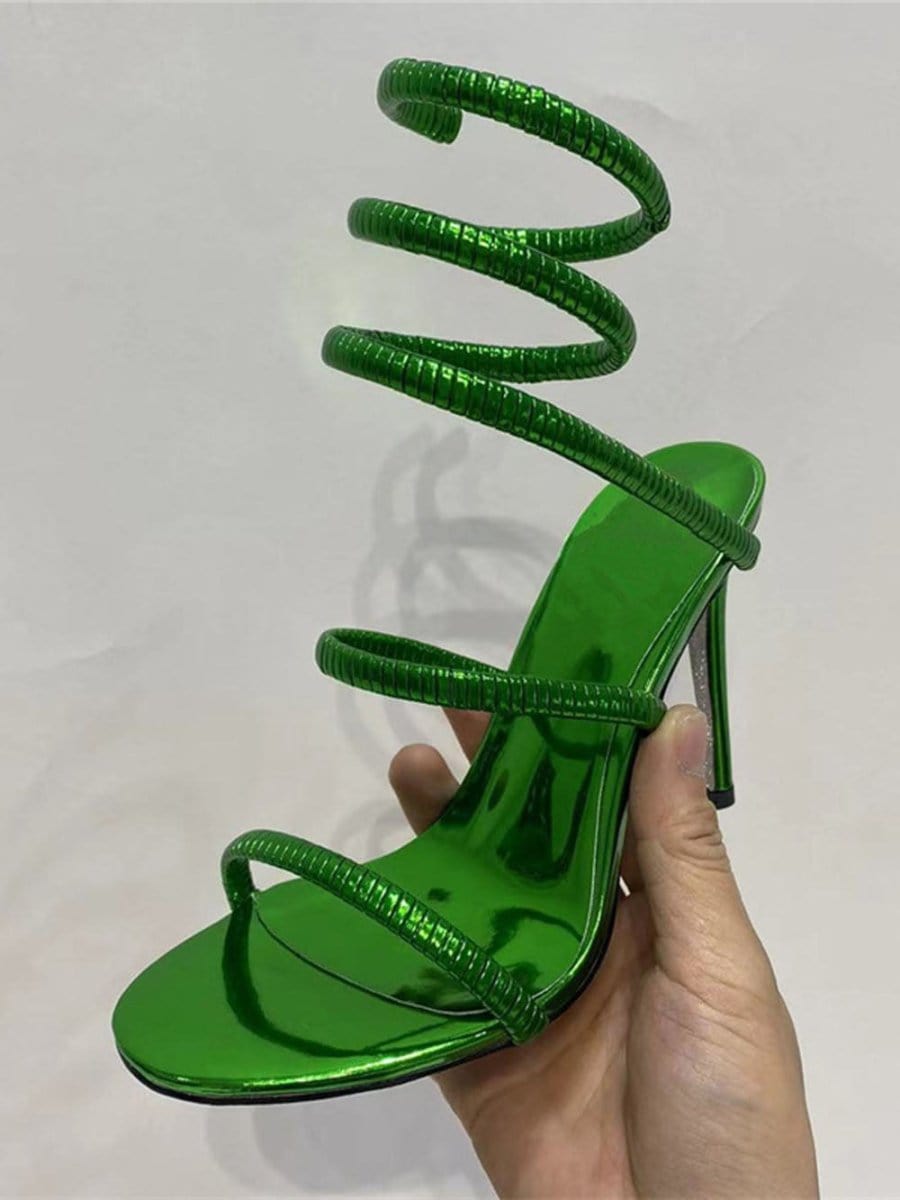 Nia Ankle Snake Strap Heel - Fashion Pov